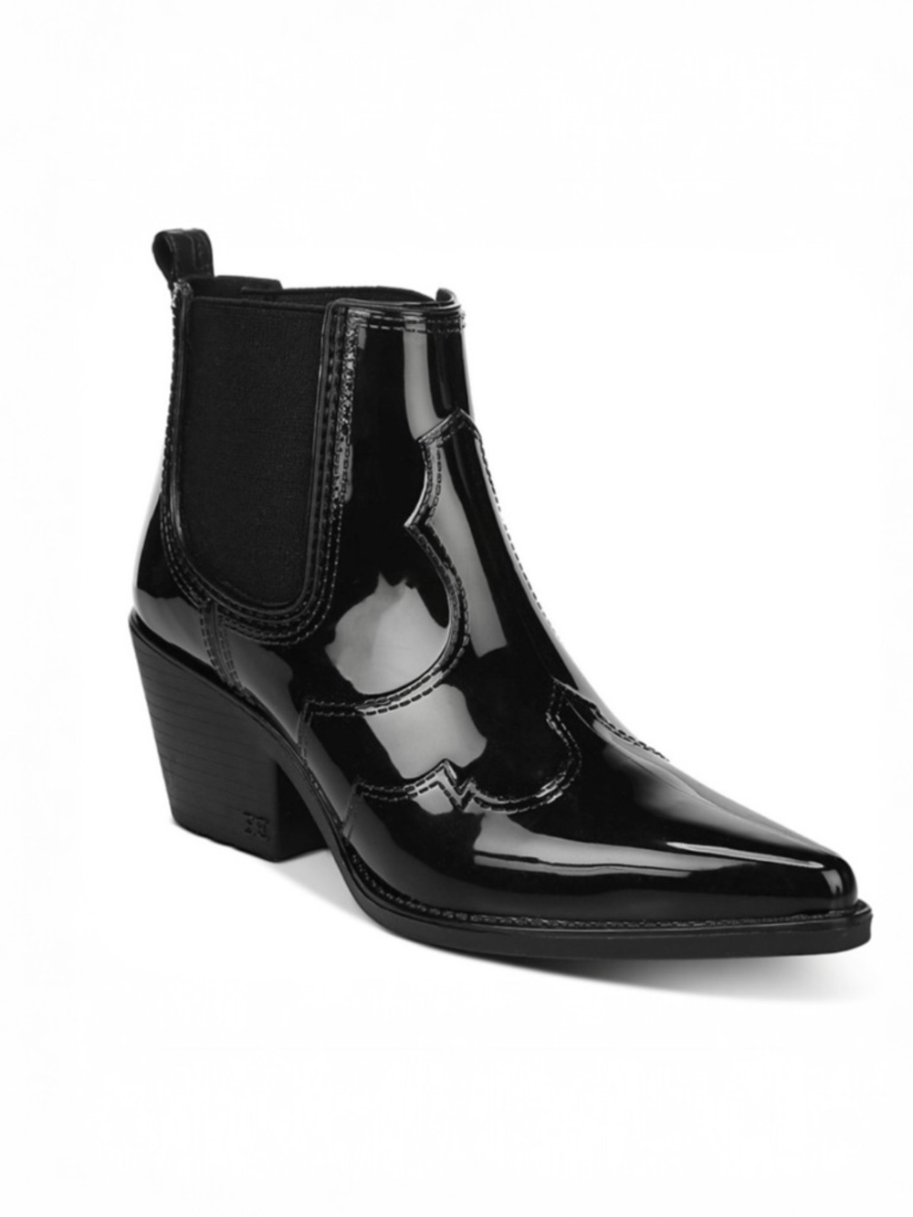 SAM EDELMANBlack Patent Rain Booties Ankle Boots Women’s Size 7 EU 37 Waterproof